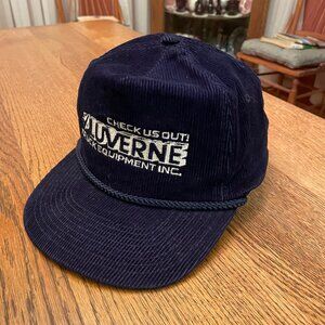Vintage Luverne Truck Equipment Blue Corduroy Baseball Hat Cap